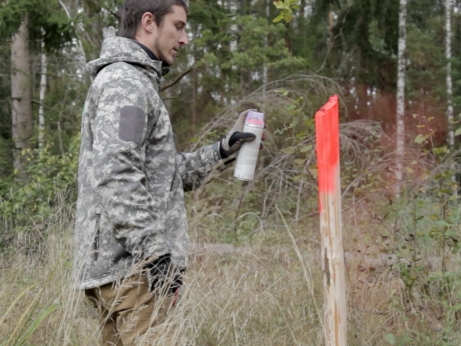 Logging site firebreak cutting